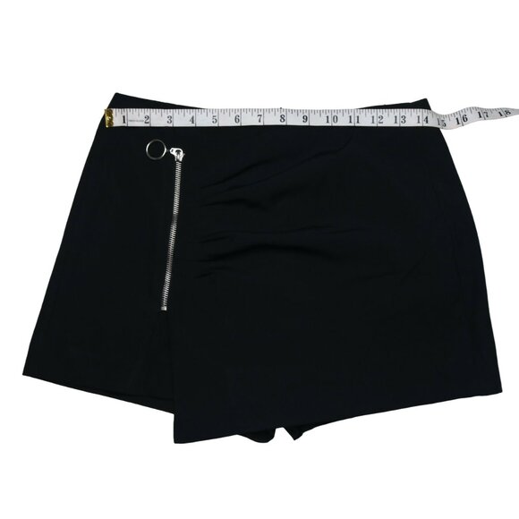 Zara Women's Asymmetrical Black Zipper Skort, size Small - Picture 2 of 9